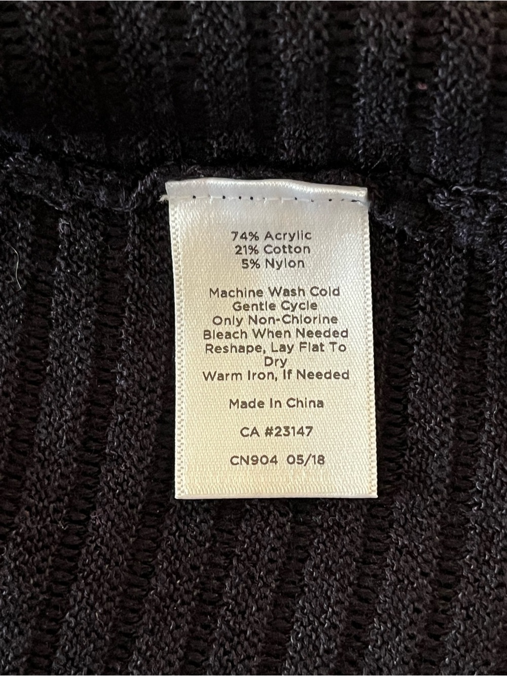 Talbots 3X Black Ribbed Open-Front Women’s Cardigan - Picture 3 of 7